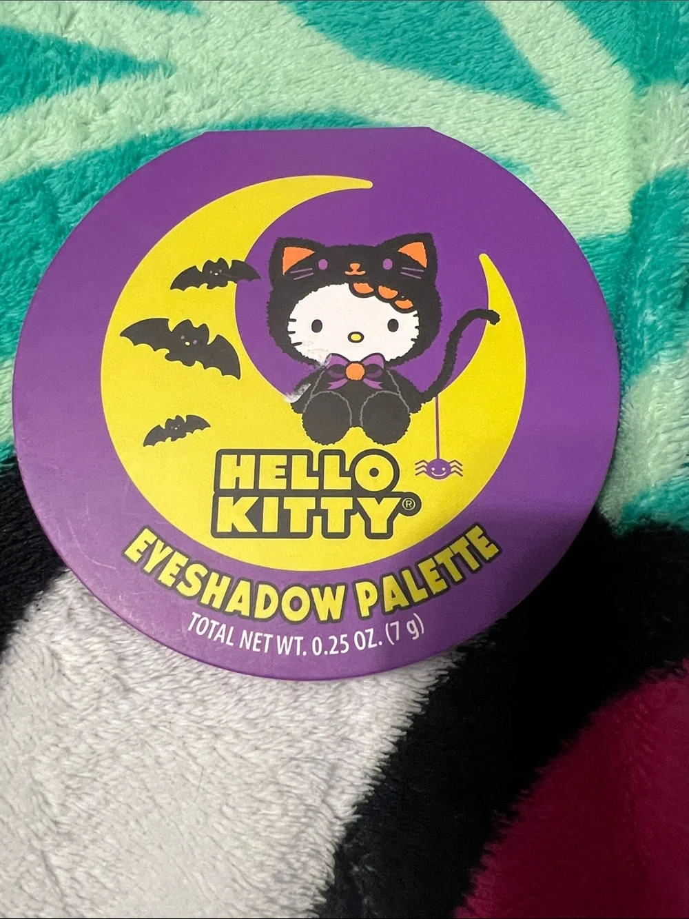 Hello Kitty Halloween Eyeshadow Palette - Purple, Yellow, Green, Black, Silver